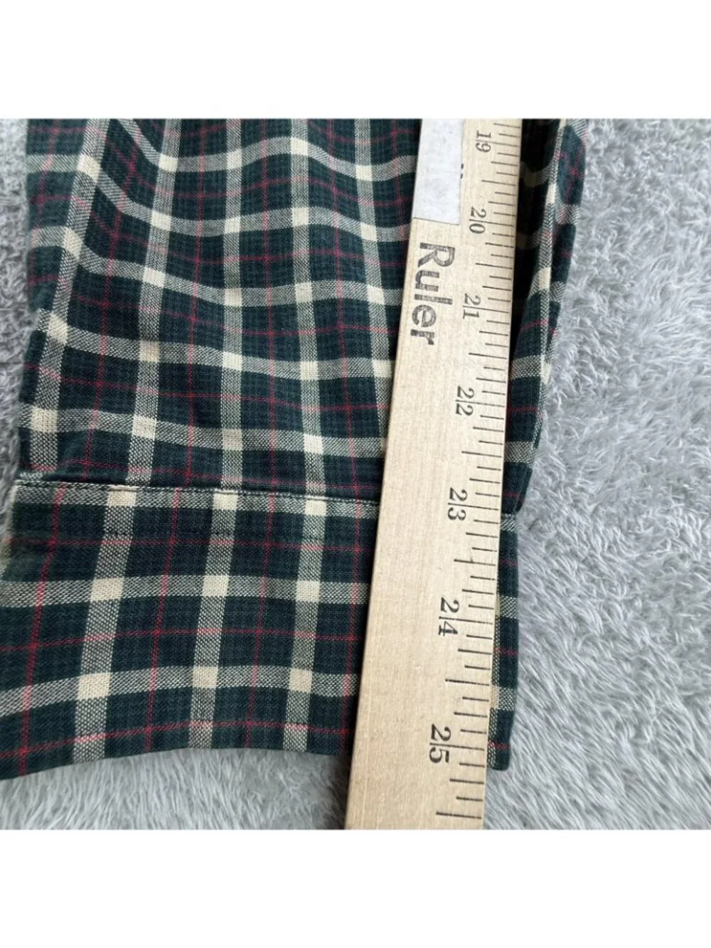 Vintage Polo Ralph Lauren Shirt Mens Large Green Check Button Up Long Sleeve Fit